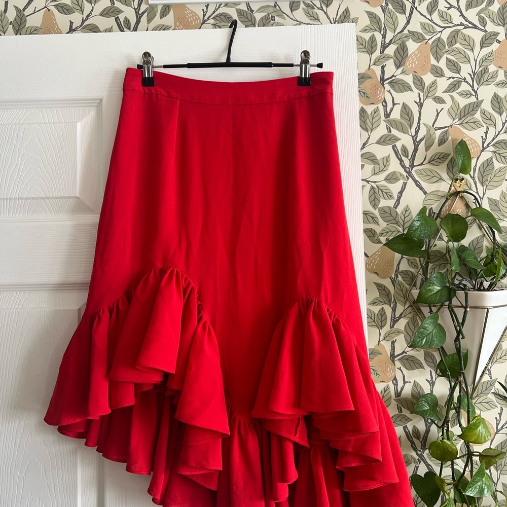 Red Ruffled Skirt